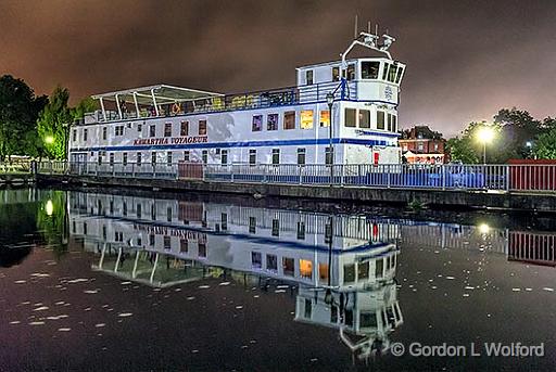 Kawartha Voyageur At Night_34906-9.jpg - Photographed along the Rideau Canal Waterway at Smiths Falls, Ontario, Canada.